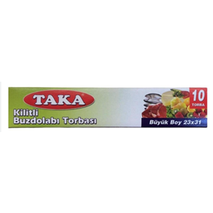 TAKA KİLİTLİ BUZDOLABI POŞETİ BÜYÜK BOY 10 LU