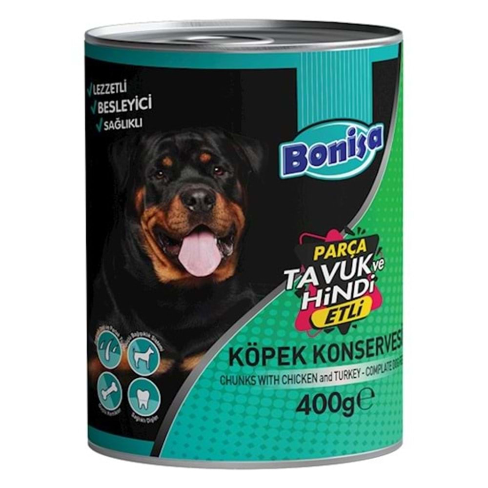 BONİSA KÖPEK KONSERVE TAVUK HİNDİ 400 GR